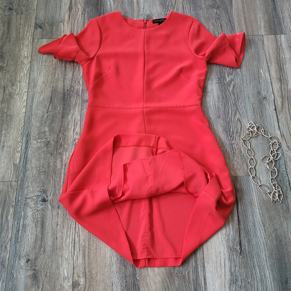 Banana Republic Elegant Red Ruffle Sleeve Dress - Picture 14 of 15